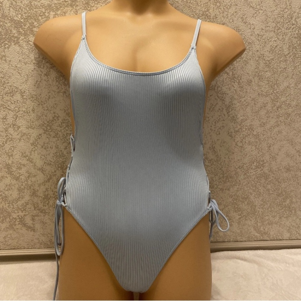 PINK Victoria's Secret Light Blue One Piece Swimsuit